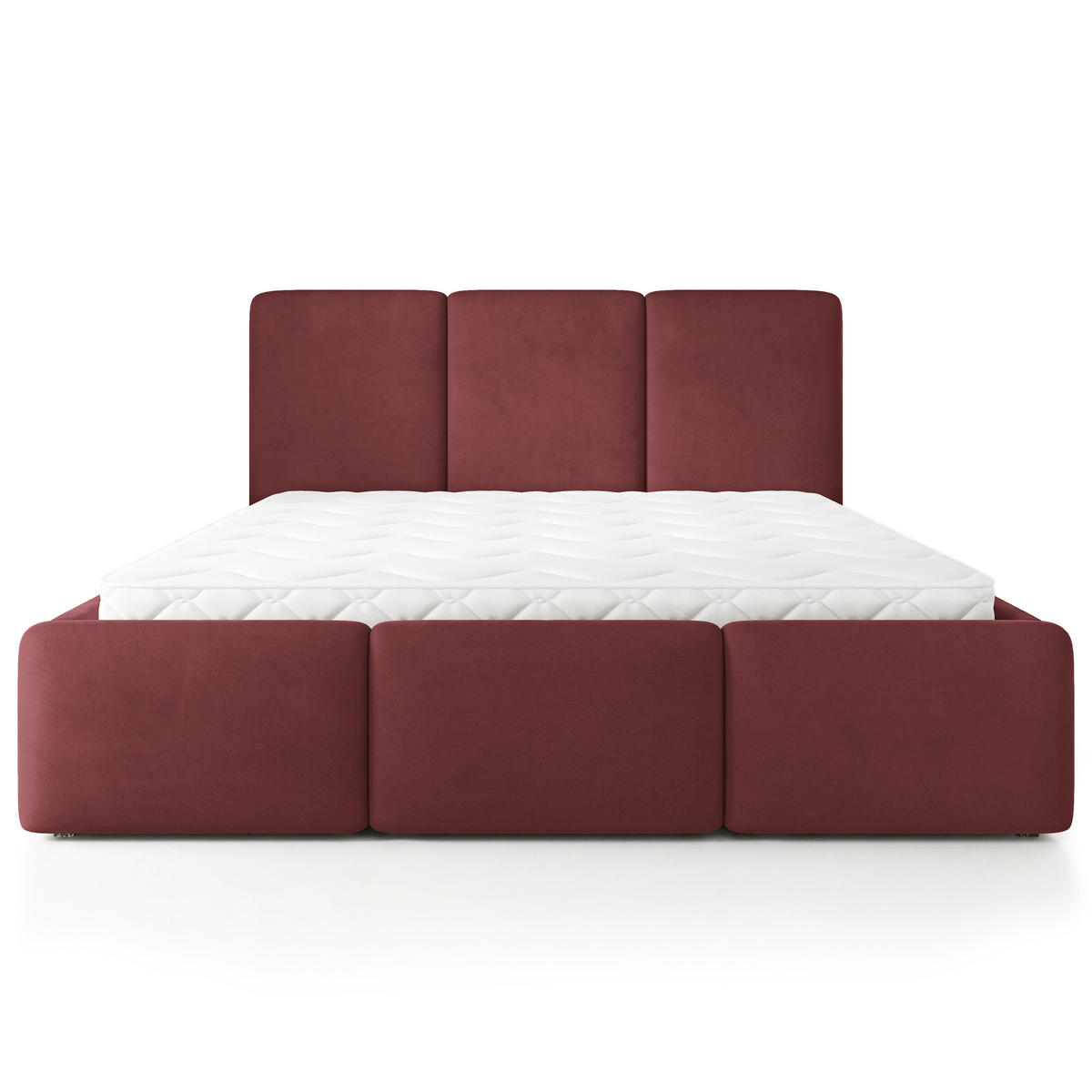 POLSTERBETT MORENA MGV 160x200 cm mit Bettkästen - Rot - Rot, Holz (160/200cm) - MASSENO