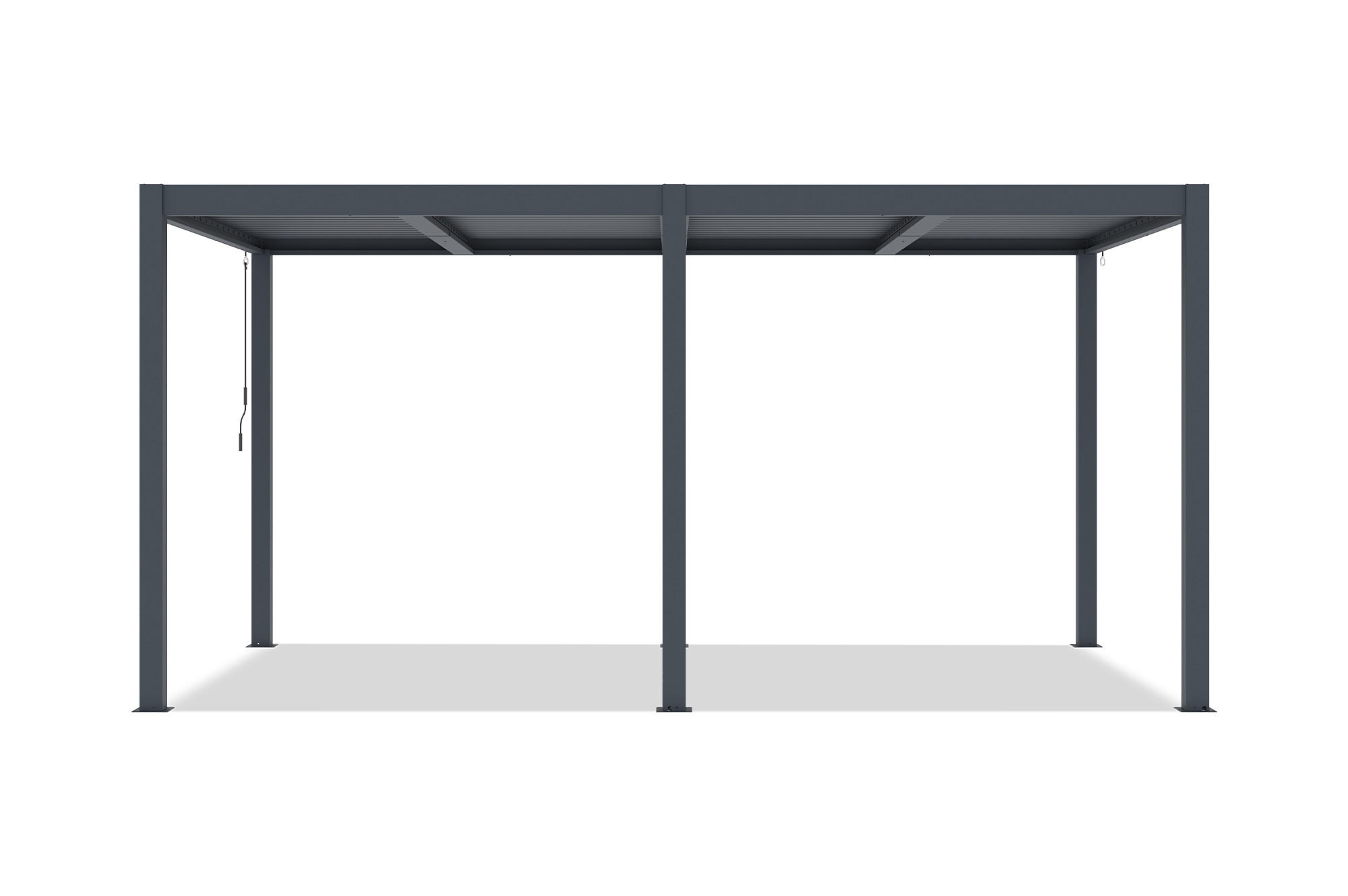 BIOKLIMA-PERGOLA Agosta 5x3m freistehend 250 cm hoch Graues Aluminium - Grau, Metall (509/248/304cm) - Cazeboo