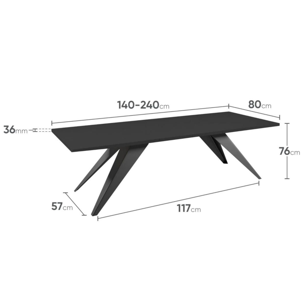 ESSTISCHE SENTO - Kaschmir/Eichefarben, Holzwerkstoff (80/140/76cm) - Meblini