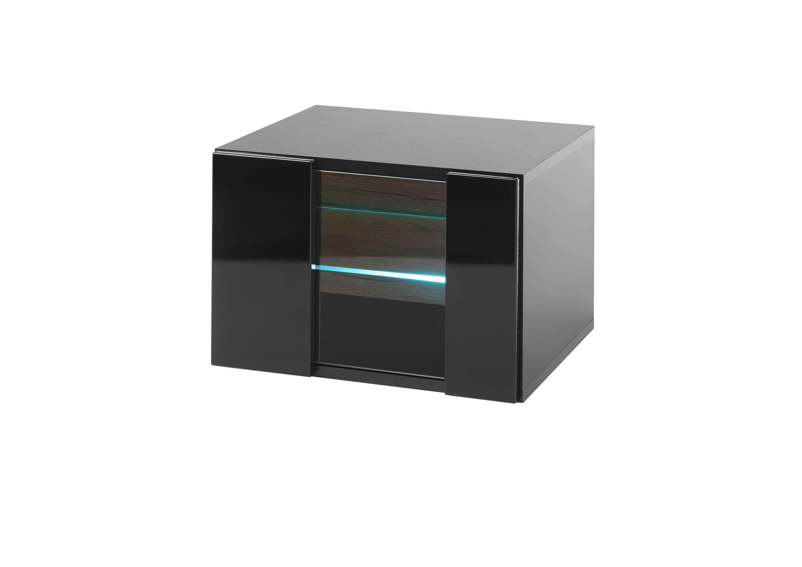 Livojo Vitrine Schwarz Hochglanz 45x31x38 cm