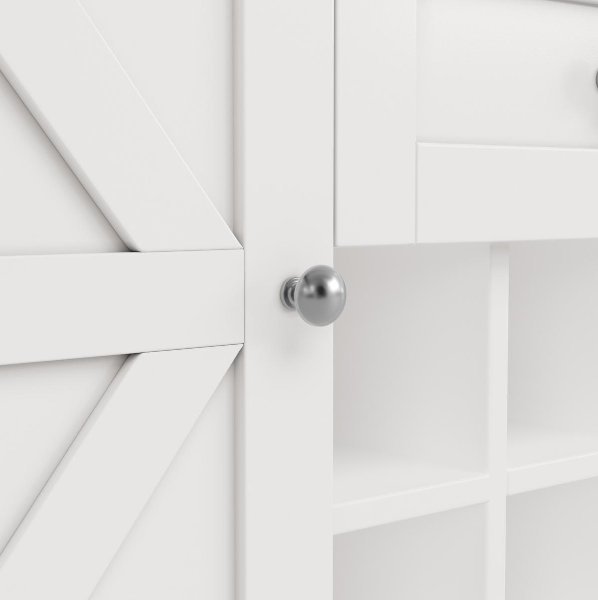 KÜCHENSCHRANK mit Weinregal 120 x 40 x 188 cm MDF Weiß - Weiß, Metall (40/188/120cm) - Meubliv