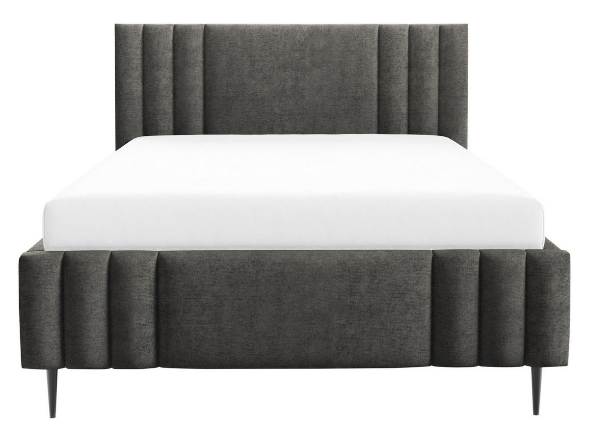 POLSTERBETT Ribo Leg - Dunkelgrau/Schwarz, Holz/Textil (140/200cm) - MIRJAN24