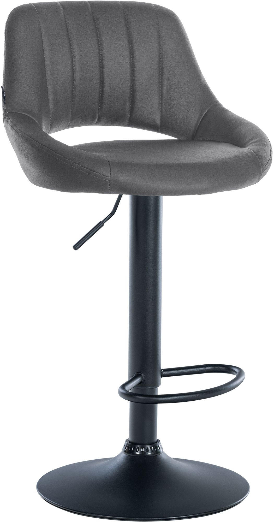 BARHOCKER Lederlook grau - Schwarz/Grau, Textil/Metall (47/85/48cm) - CLP