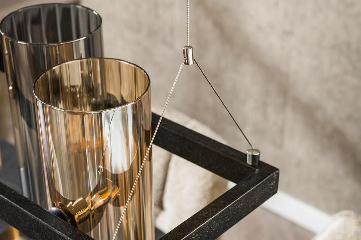 HÄNGELAMPE MALLAWI Schwarz Glas - Schwarz, Glas (20/130/150cm) - KAWOLA