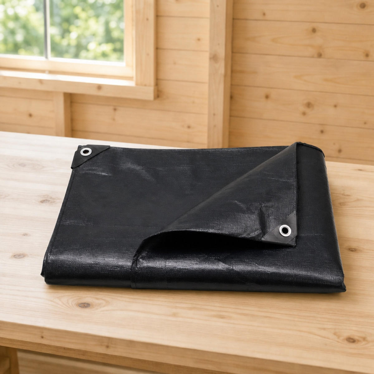 ABDECKPLANE Schwarz wasserdicht 3x4 m - Schwarz, Kunststoff (400/300/0.1cm) - Relaxdays