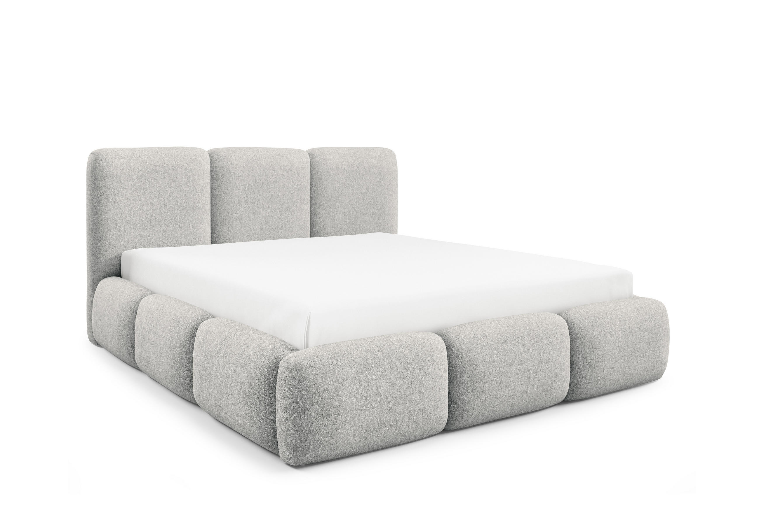 POLSTERBETT BOVA 180x200 cm mit Bettkasten,Lattenrost,Doppelbett,Boxspringbett-Optik-Hellgrau - Hellgrau, Holz (180/200cm) - Furnistar