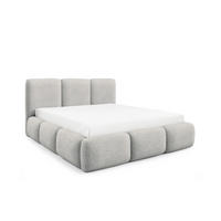 POLSTERBETT BOVA 180x200 cm mit Bettkasten,Lattenrost,Doppelbett,Boxspringbett-Optik-Hellgrau - Hellgrau, Holz (180/200cm) - Furnistar