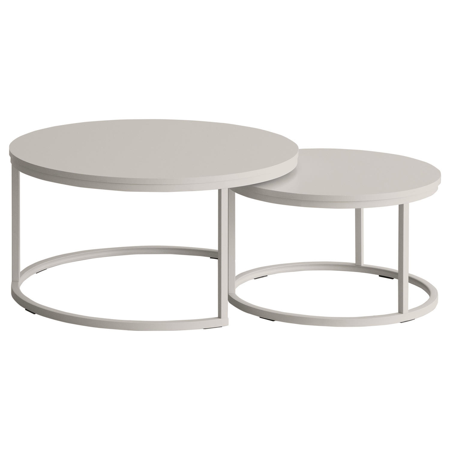 COUCHTISCH - 2er-Set - Kaschmir - Beige, Holzwerkstoff/Metall (74/74/40cm) - home24