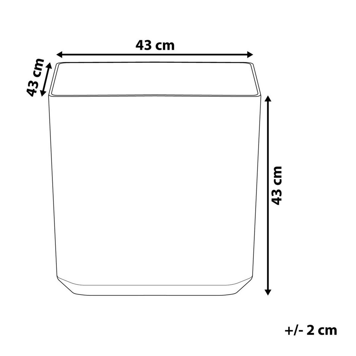 BLUMENTOPF grau quadratisch 43/43/43 cm Artiki - Grau, Stein (43cm) - Beliani