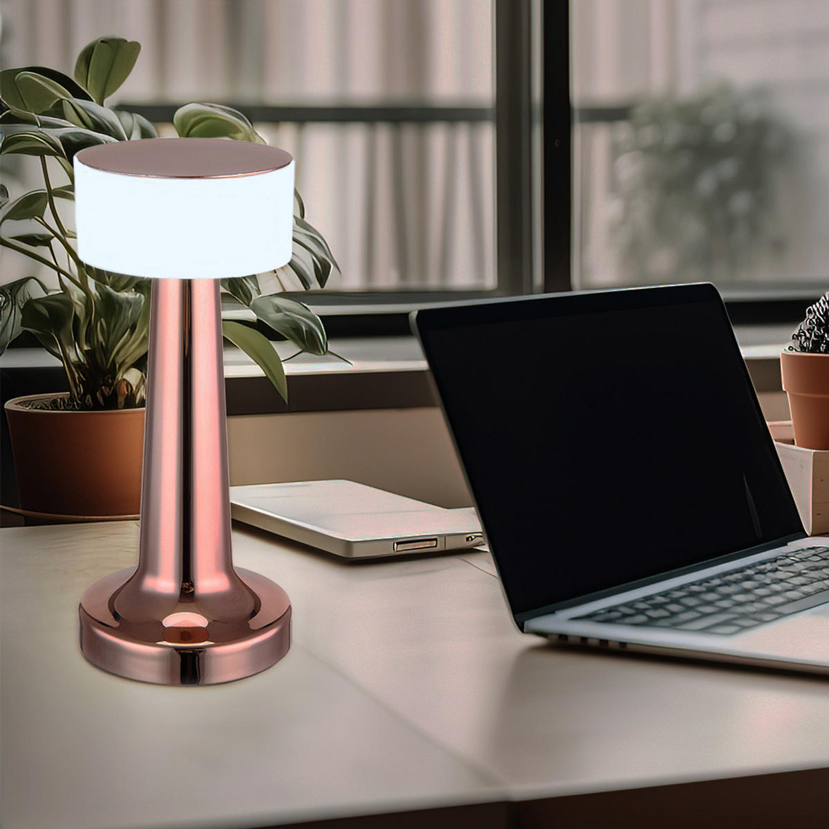 LED TISCHLEUCHTE Angelika Kupfer - Kupferfarben, Kunststoff (9.5/9.5/21.5cm) - Globo Lighting