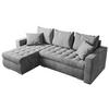 ECKSOFA Luis mit Schlaffunktion Hellgrau Samt - Silberfarben/Hellgrau, Kunststoff/Textil (148/238cm) - Bromarkt