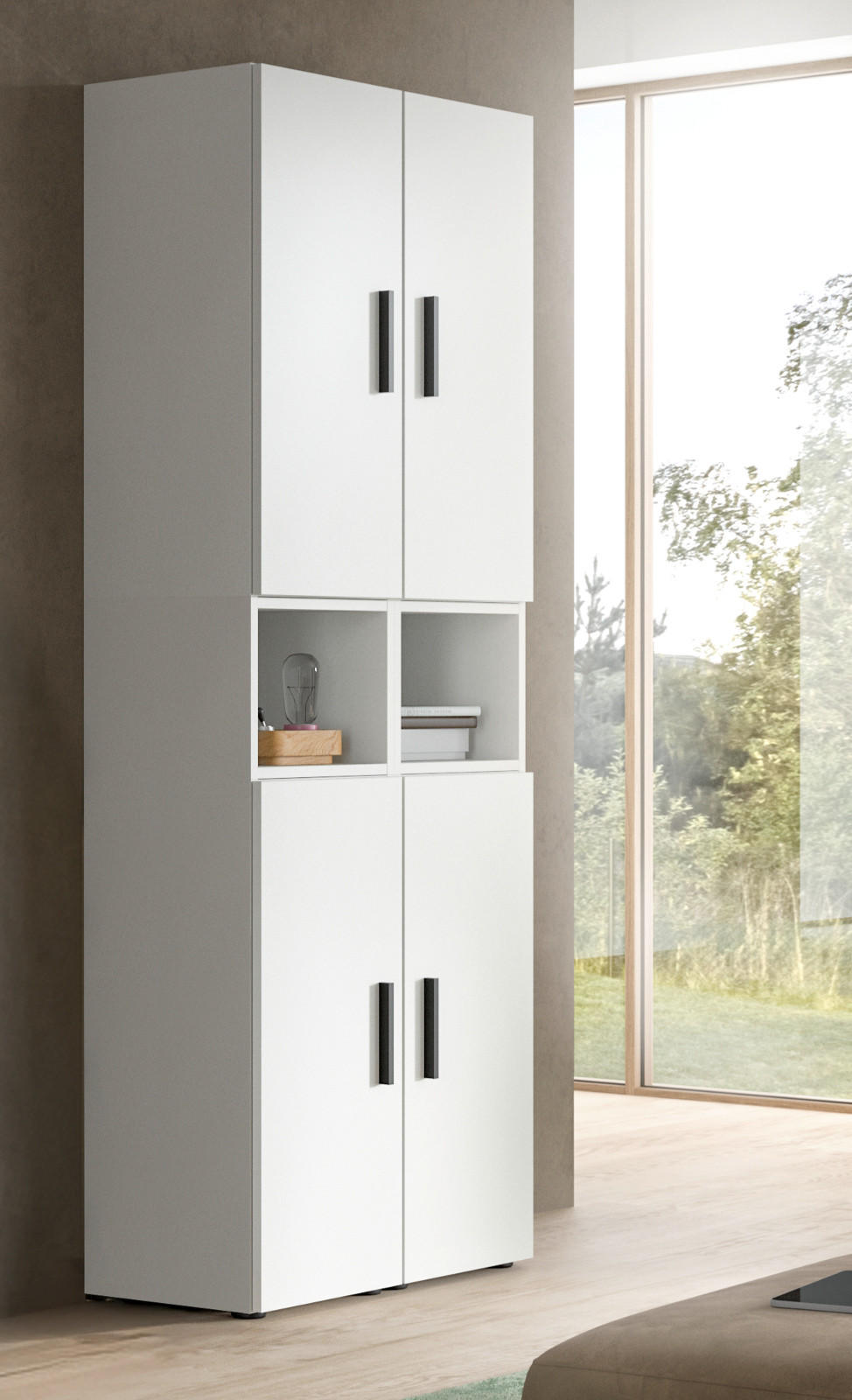 Inn.Furn Stauraumschrank Weiß 65x178x34 cm