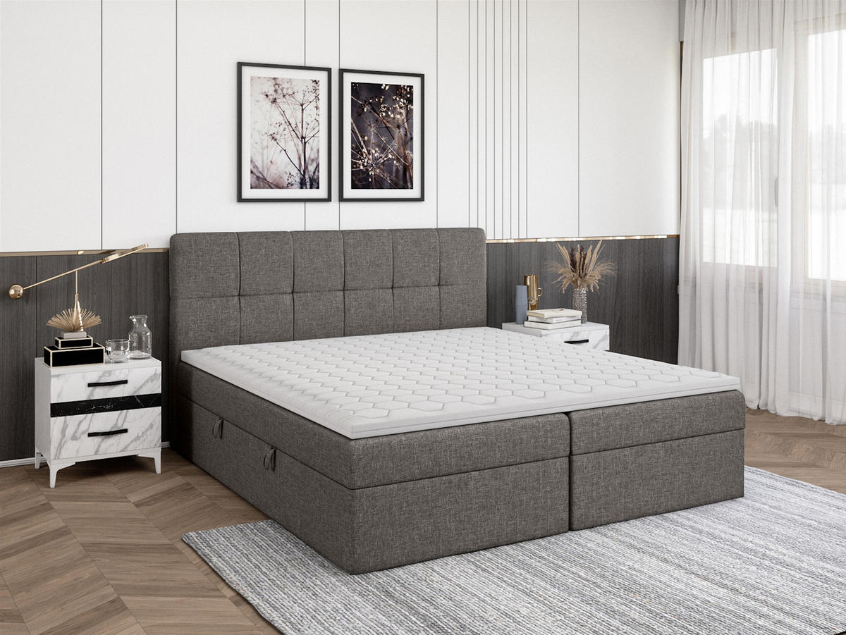 BOXBETT Mokpo 160x200 cm, Grau - Grau, Textil (160/200cm) - Fedve
