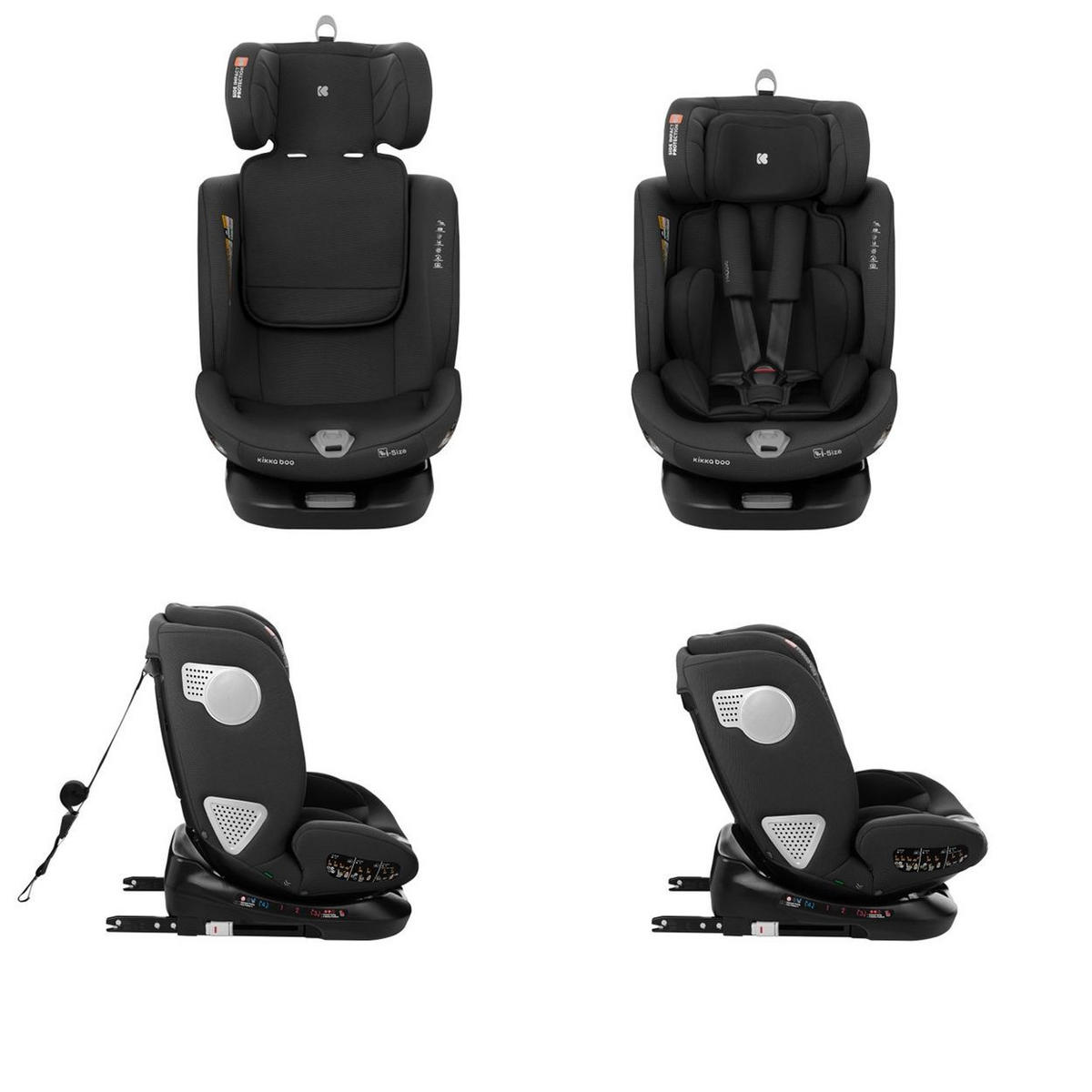 KINDERSITZ i-Moove i-Size schwarz (40-150cm) Isofix 360-Grad-Drehung Kopfstütze - Schwarz, Kunststoff (45/59/49cm) - Kikka boo