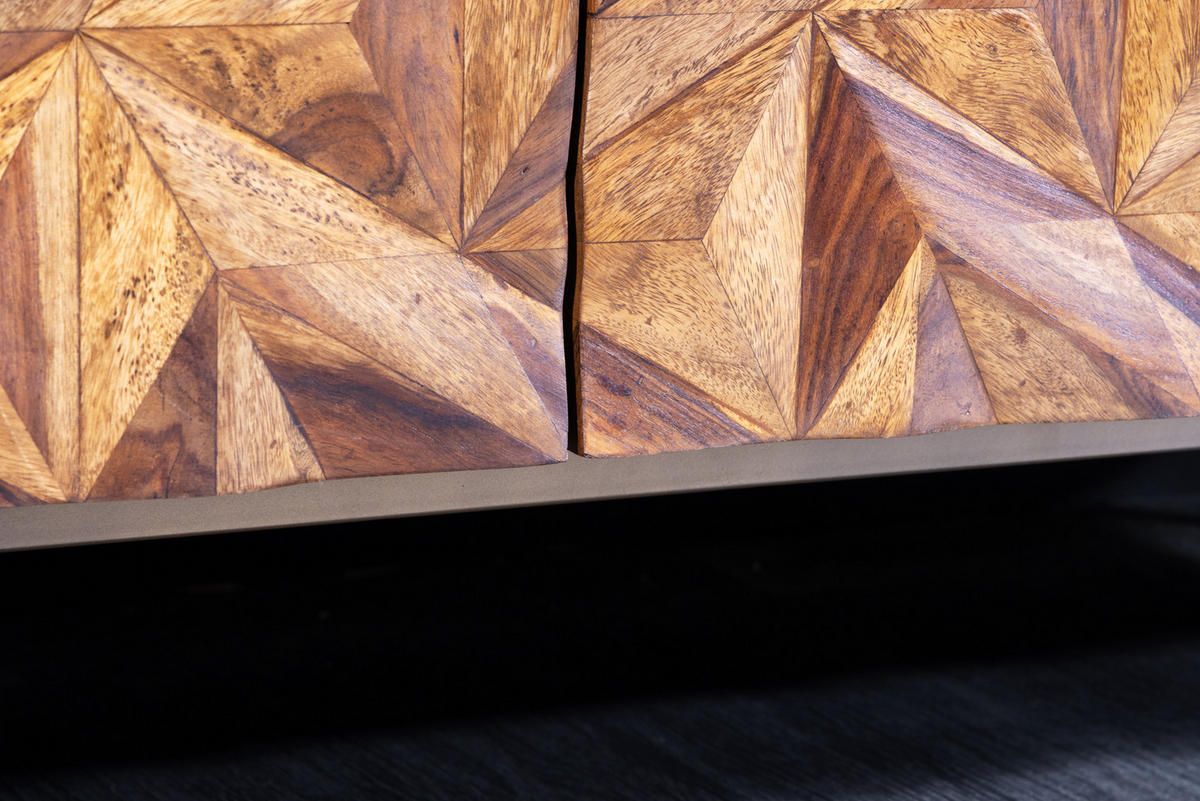 SIDEBOARD ALPINE Massivholz Natur 145 cm - Goldfarben/Naturfarben, Holz/Metall (145/73/43cm) - riess-ambiente