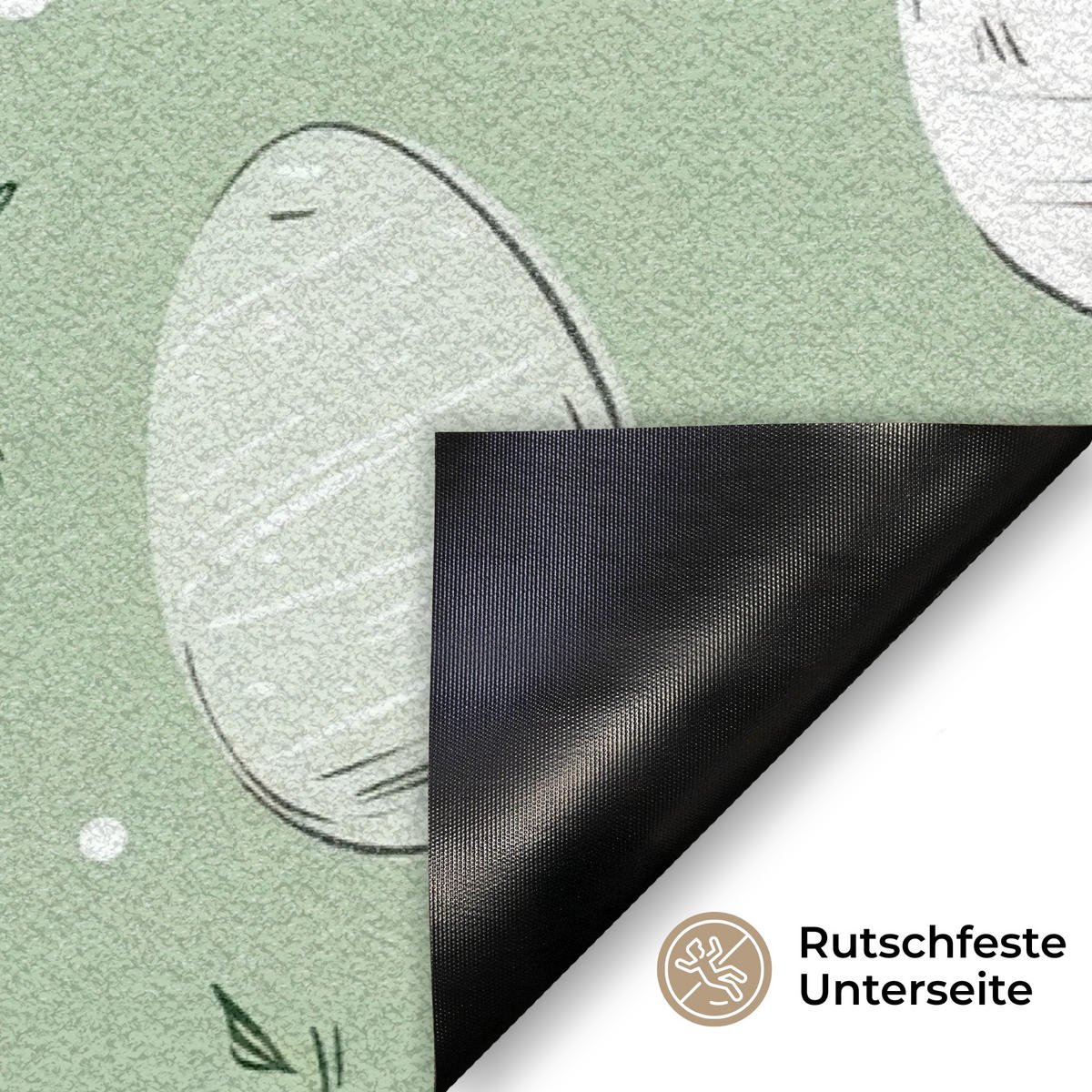 FUSSMATTE Grün - Eier - Muster 60x40 cm - Waldgrün, Kunststoff (40/60cm) - MuchoWow