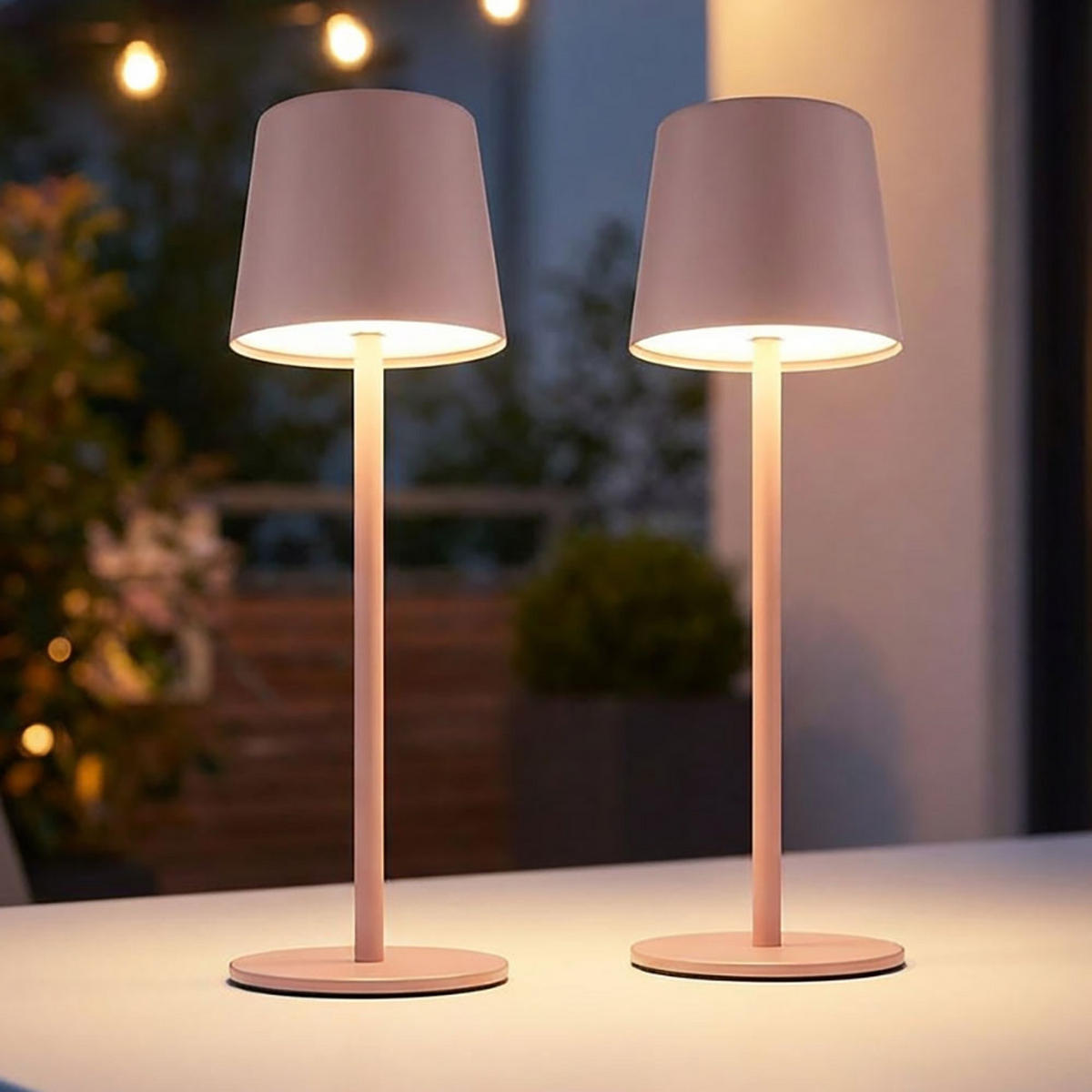 LED TISCHLEUCHTE Metall Rosa 2x - Rosa, Metall (8.5/8.5/28cm) - Globo Lighting