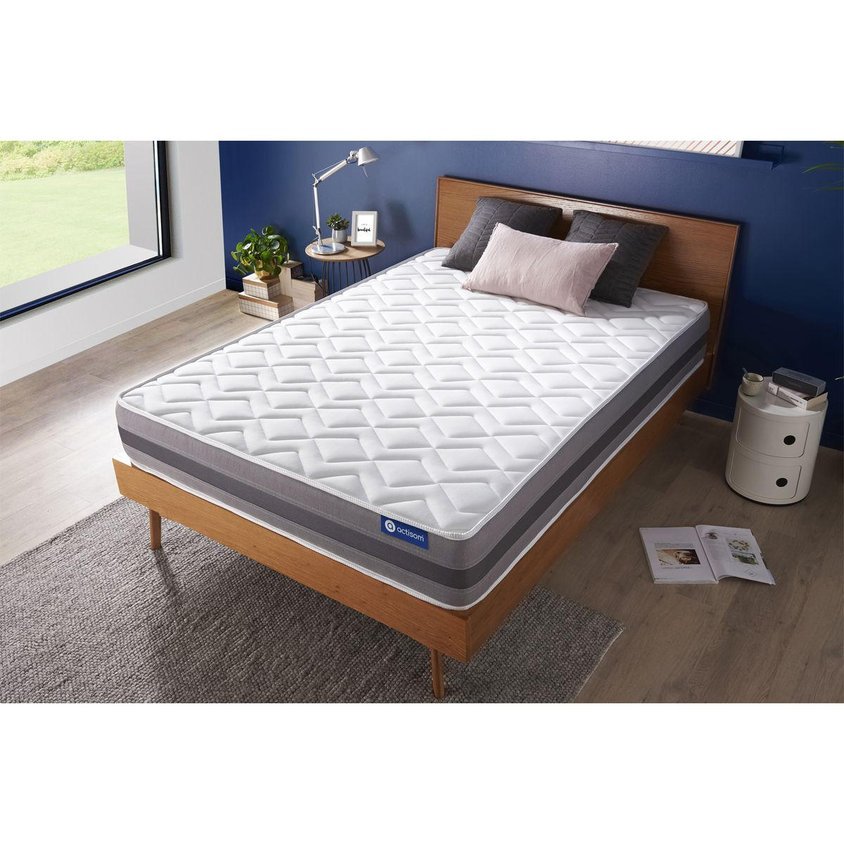 MATRATZE Actiflex relax Taschenfederkern und Memory-Schaum 75 x 190 cm h1 - Weiß, Textil (75/190cm) - ACTISOM