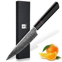 GEMÜSEMESSER Damast 5 Zoll Schwarz - Silberfarben, Metall (25.9cm)