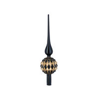 WEIHNACHTSBAUMSPITZE schwarz-gold Glas, 31 cm - Goldfarben/Schwarz, Glas (31cm) - LAALU