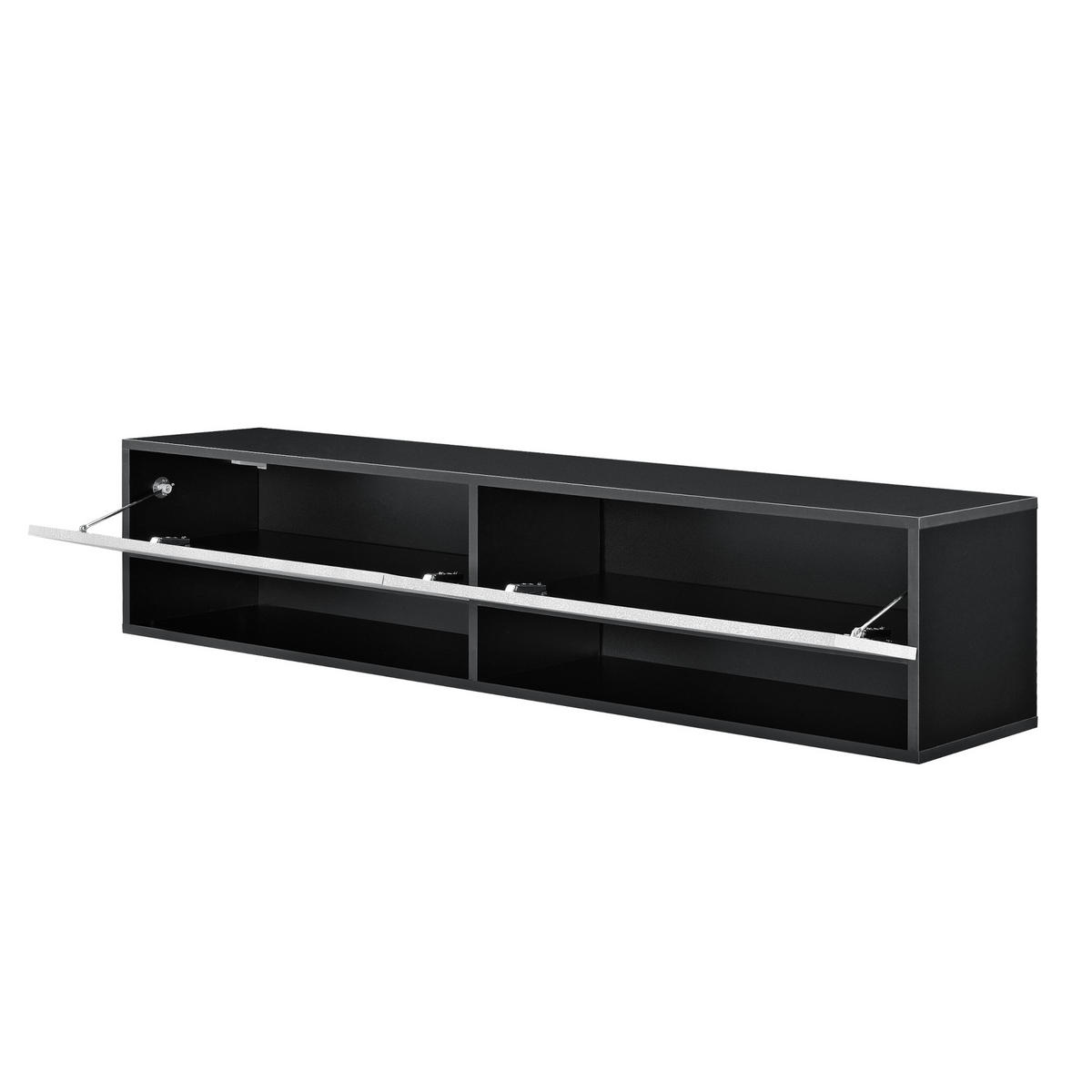 HÄNGELOWBOARD Halmstad - Schwarz/Grau, Holzwerkstoff (140/30/31cm) - [en.casa]