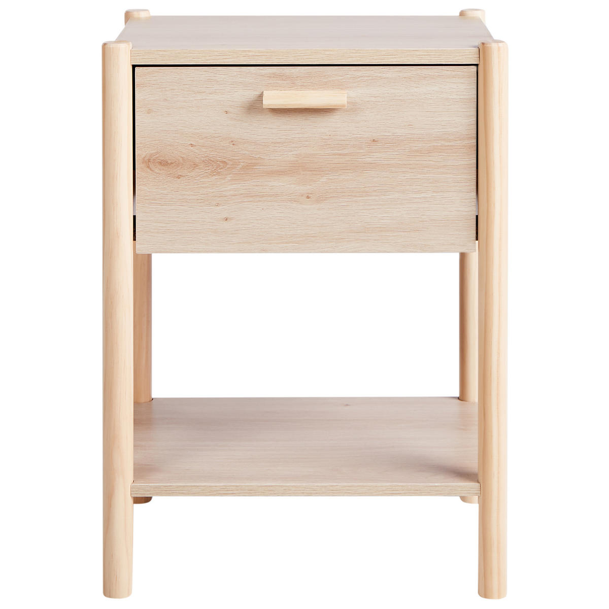 NACHTTISCH Heller Holzfarbton Holderville - Hellbraun, Holzwerkstoff (40/54/30cm) - Beliani