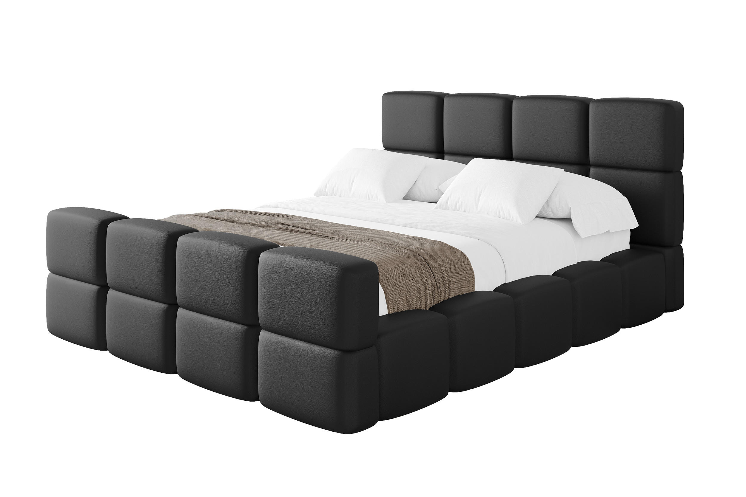 Altdecor Polsterbett Schwarz 180x200 cm