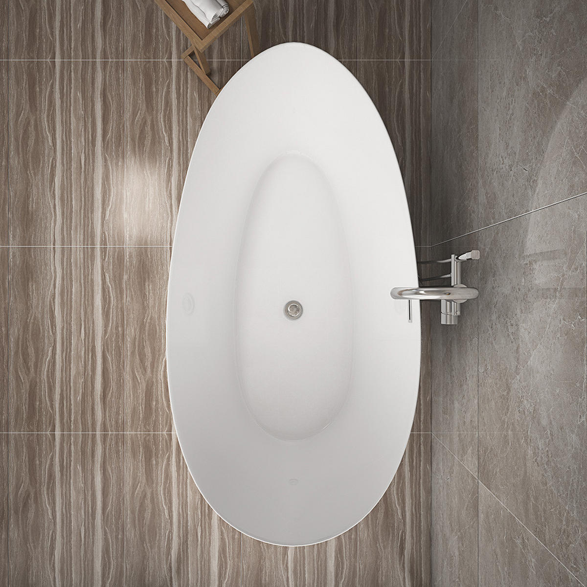 FREISTEHENDE BADEWANNE DELIA - Weiß, Keramik (180/58/90cm) - Home Deluxe