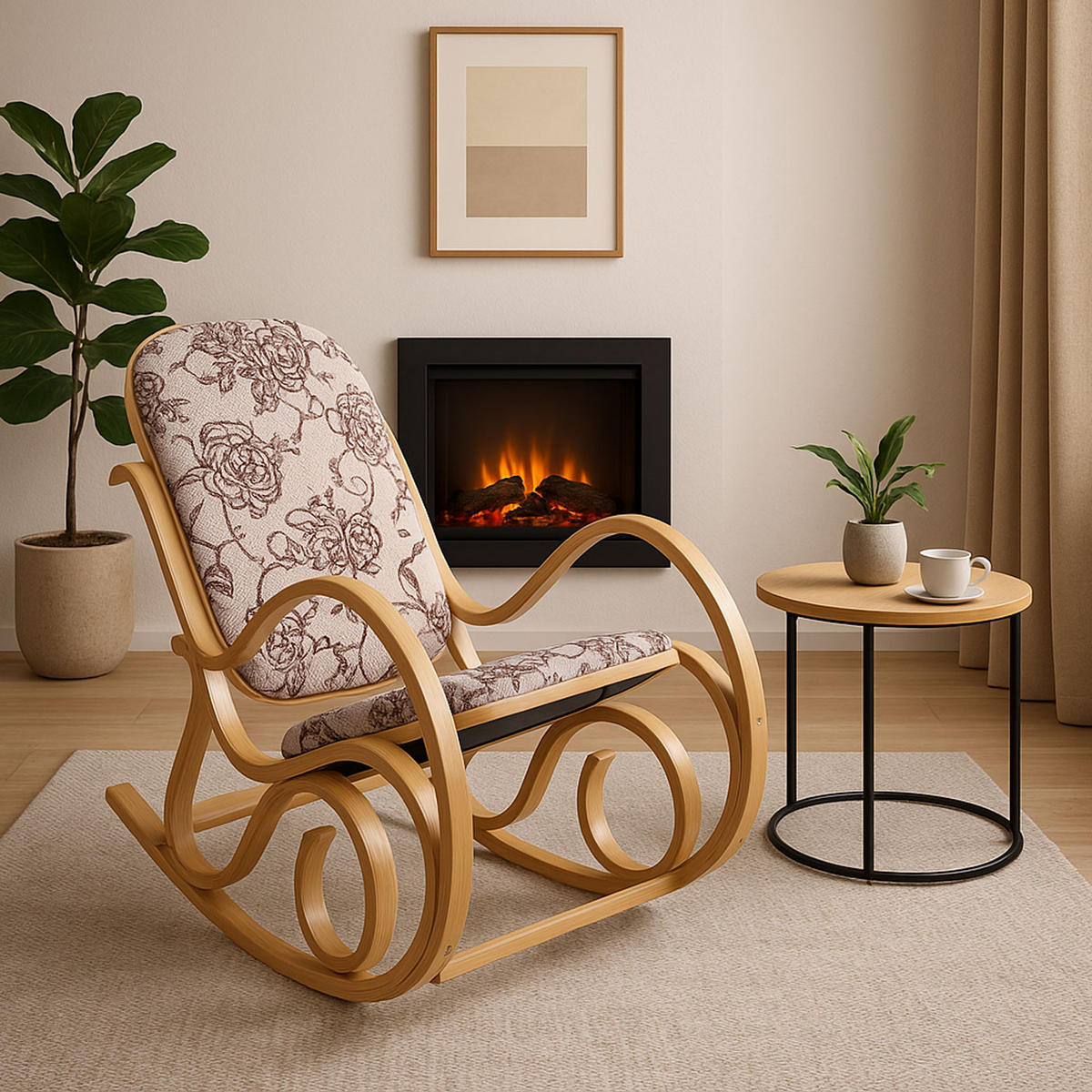 SCHAUKELSTUHL Eiche Dekor, Braun - Eichefarben/Braun, Holz (55/90/96cm) - MCW