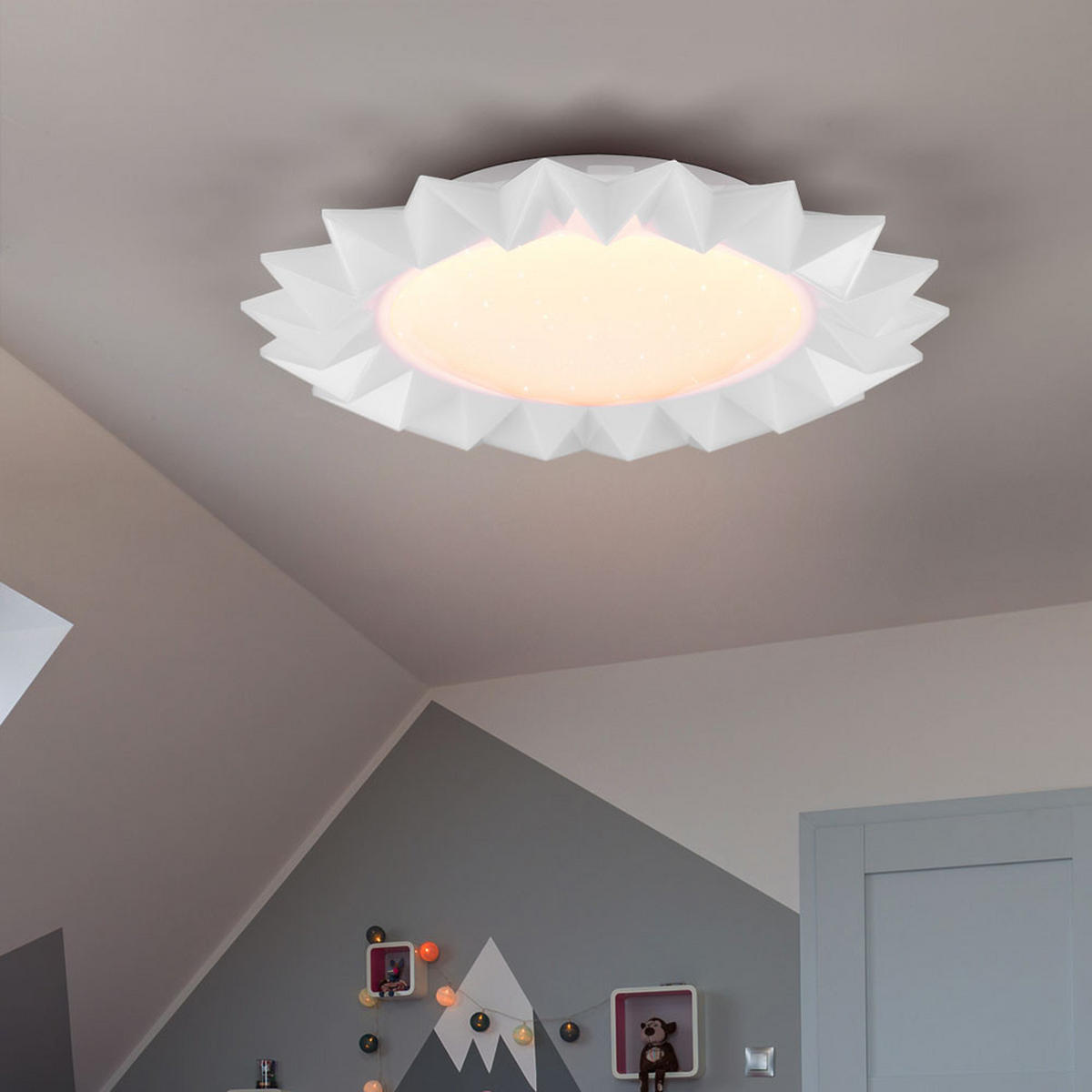 LED DECKENLEUCHTE Kunststoff Weiß SUNFLOWER - Weiß, Kunststoff (41/41/8cm)