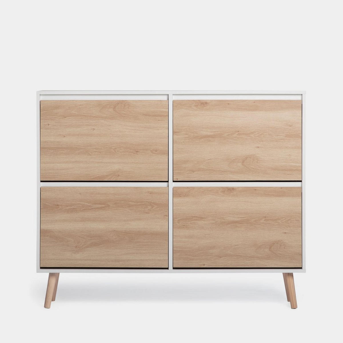 SCHUHSCHRANK DOPPELTES Kemi Zweifarbig 124 cm x 100 cm - Multicolor, Holzwerkstoff (124/100/24cm)