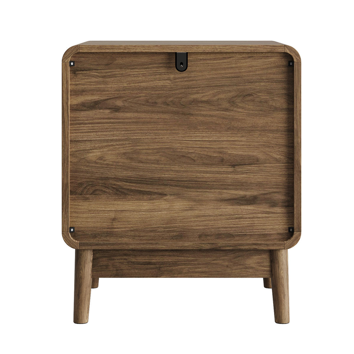 NACHTTISCH Nussbaum 3D-Design mit 2 Schubladen & Gold-Details - Walnussfarben, Holzwerkstoff (48/56/38cm) - Urban Meuble