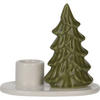 KERZENSTÄNDER Weihnachtsbaum 8 cm - Dunkelgrün, Keramik (10.4/8.8/6.6cm) - Home Styling Collection