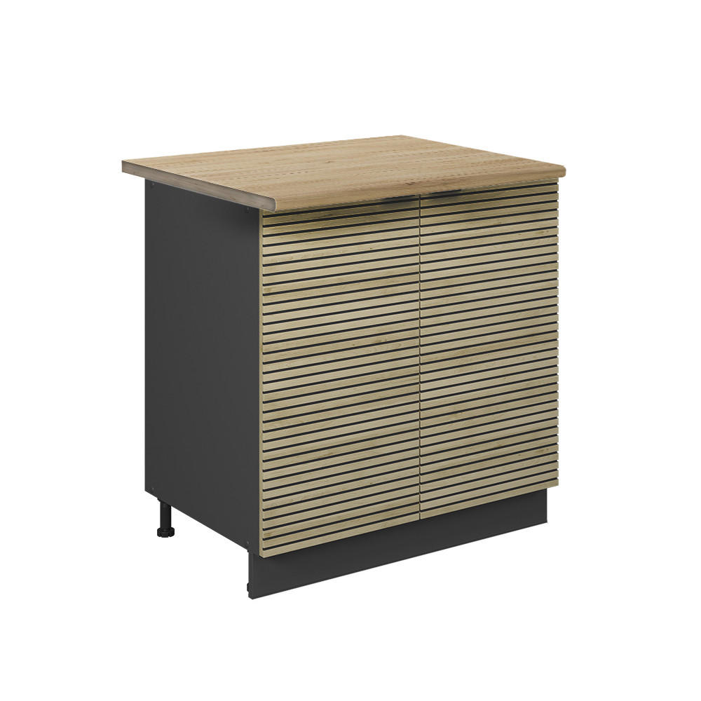 KÖKSUNDERSKÅP Fame-Line, Ekpanel/antracit, 80 cm Auksinis ąžuolas stalviršis Ekfärgad, Antracit 82/80/60 cm