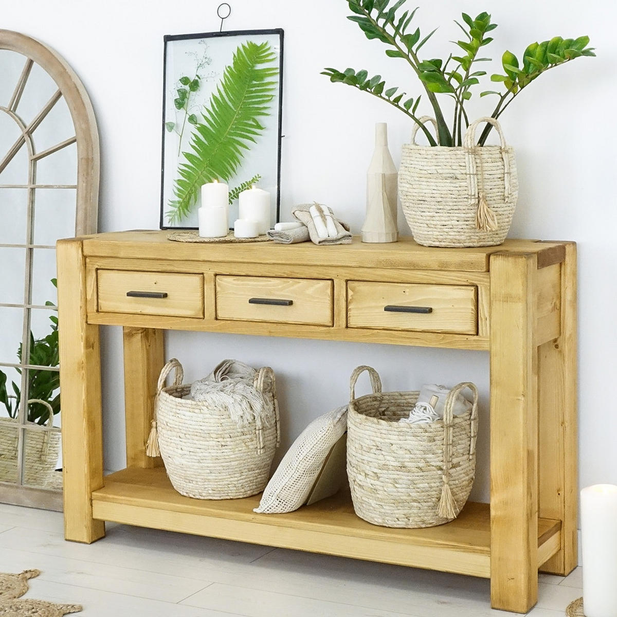 KONSOLENTISCH aus Massivholz Sara - Honig, Holz (35/119/75cm) - Seart