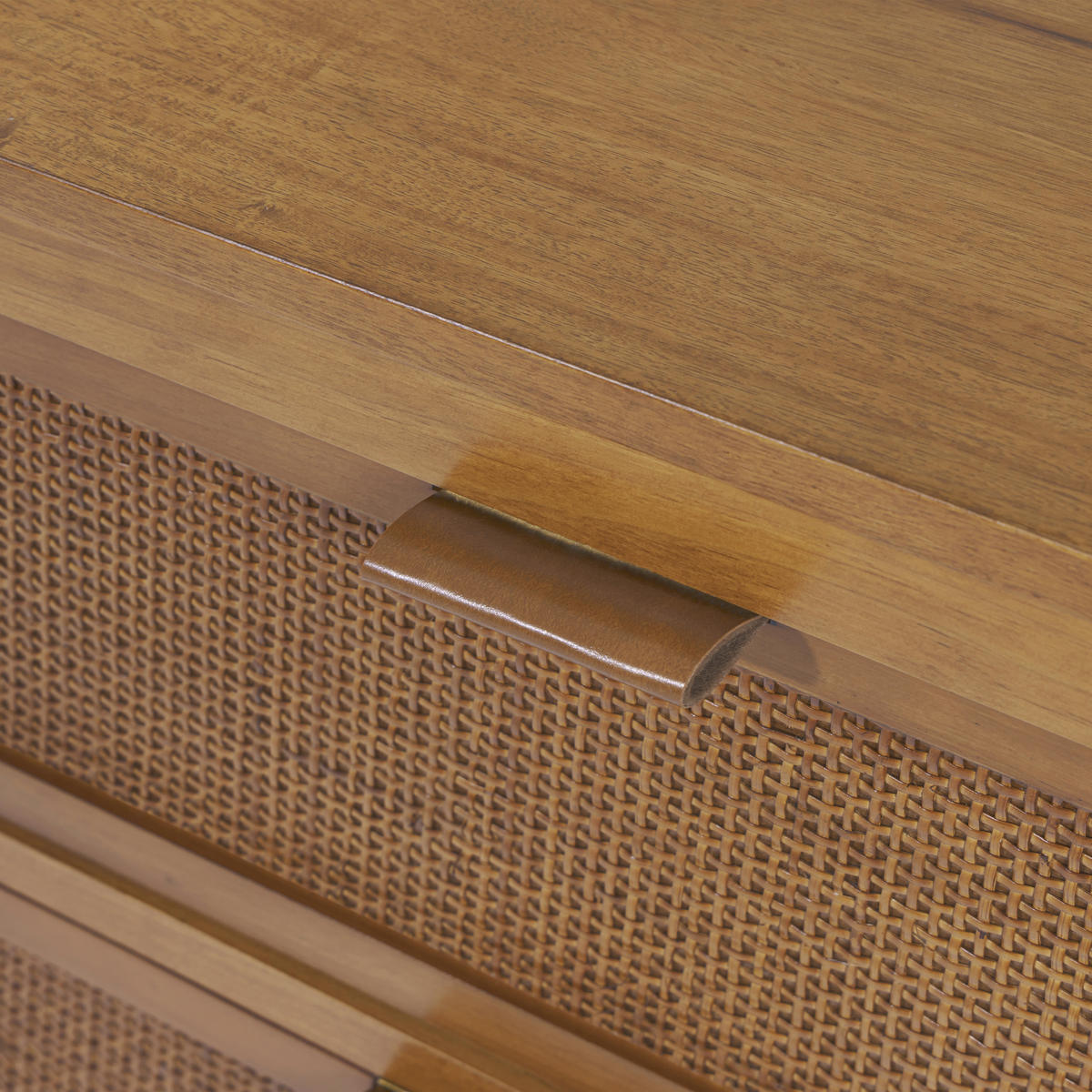 NACHTTISCH, tiefe Rattan Schubladen, 51cm, Braun - Braun, Holz (51/61/41cm) - Teamson Home