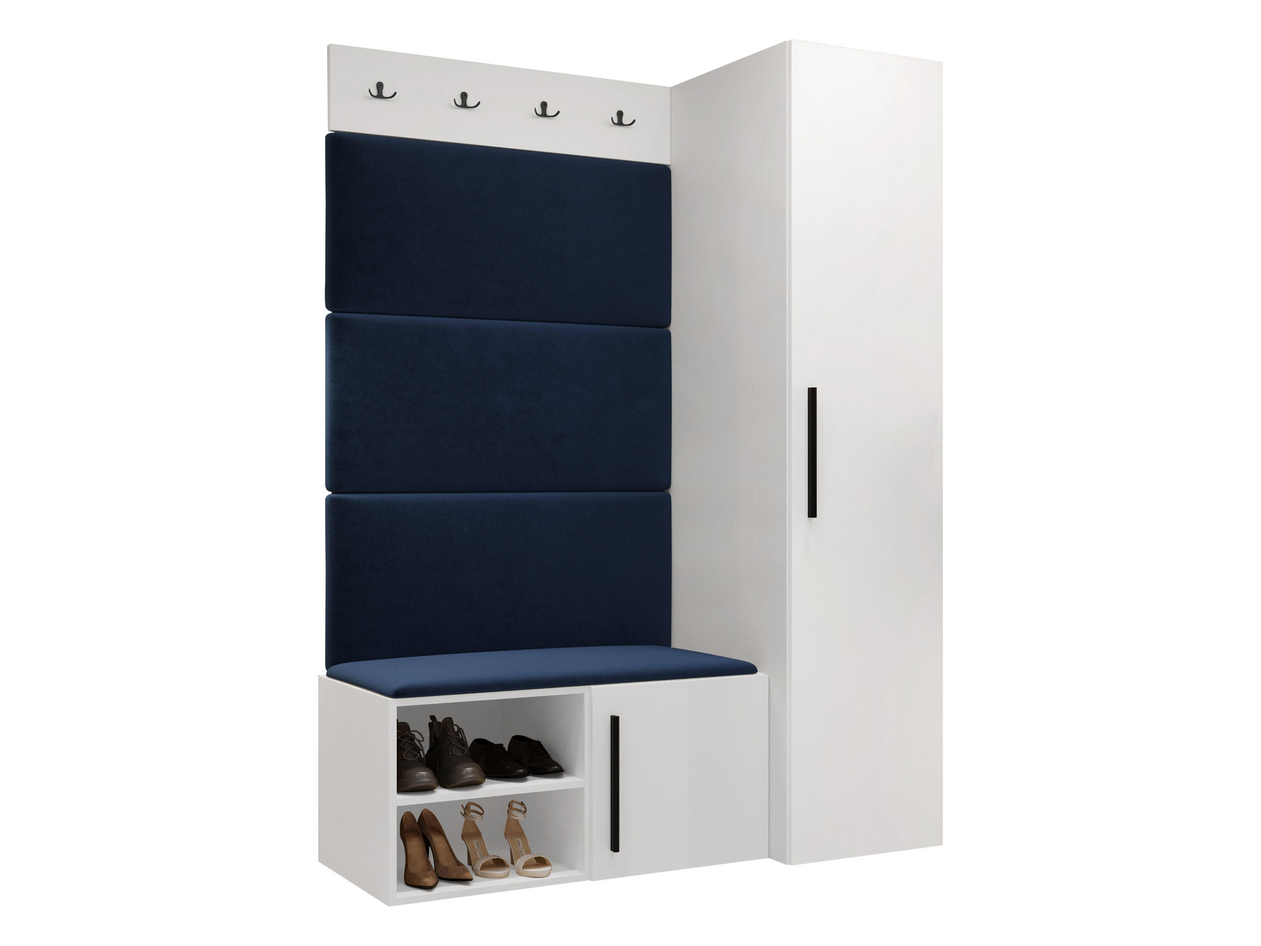 MOBILIER PENTRU HOL Medi II - albastru/alb, material plastic/compozit lemnos (40/191/50cm) - MIRJAN24