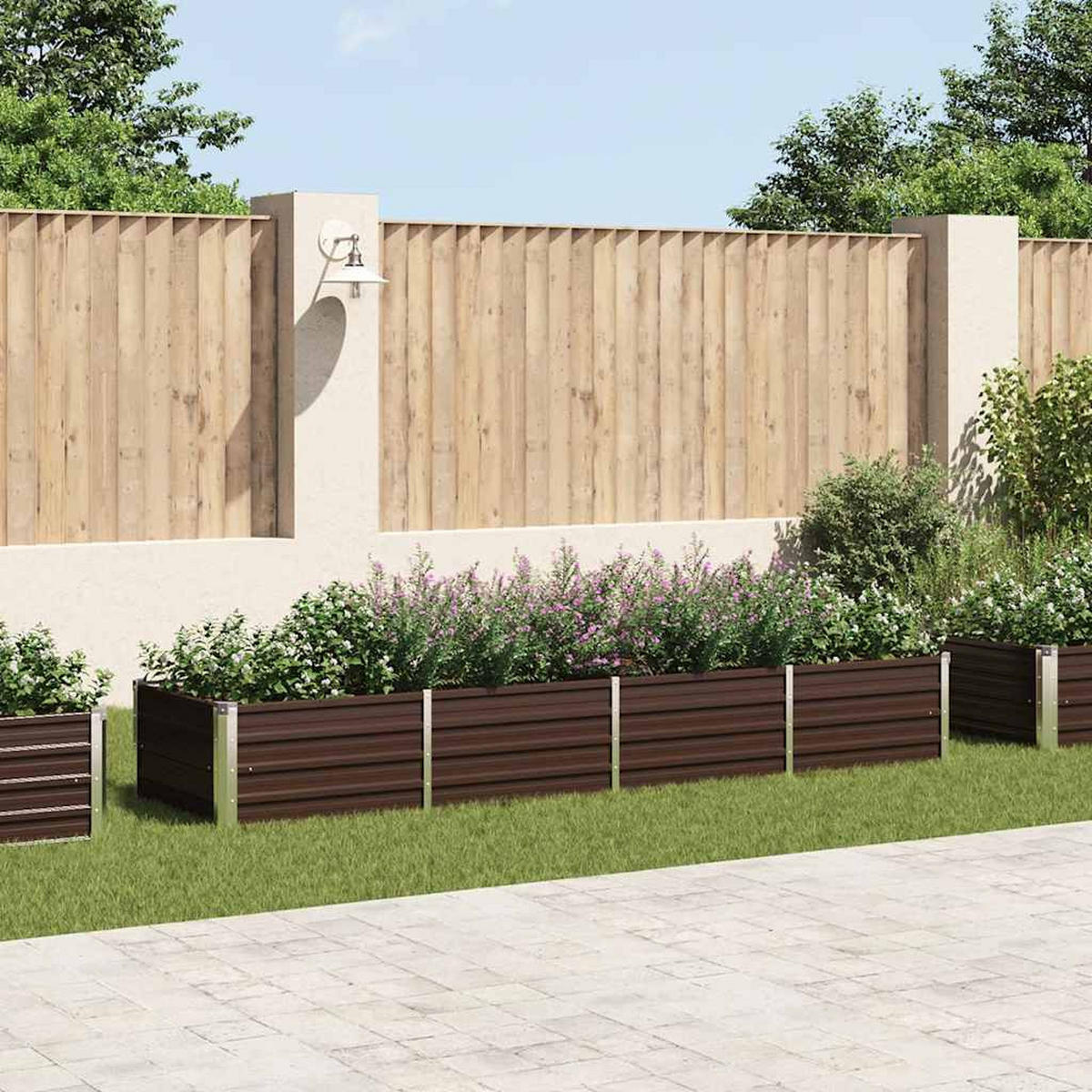 GARTEN-HOCHBEET Braun 320/80/45 Cm Verzinkter Stahl - Braun, Metall (320/45/80cm) - vidaXL