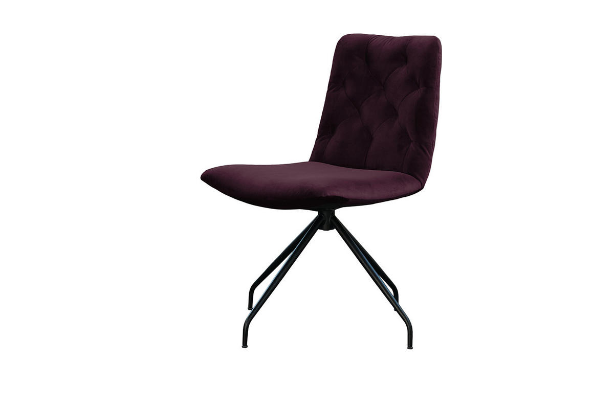 DREHSTUHL NEW CHARME Violett Velvet - Violett, Textil (52/87/66cm) - KAWOLA