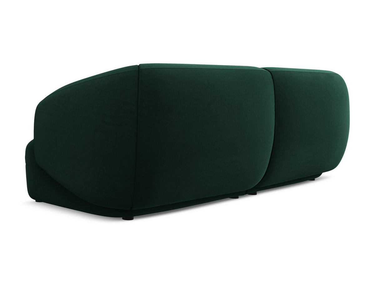 4-SITZER-SOFA Samt Stoff Grün - Dunkelgrün/Schwarz, Kunststoff/Textil (232/81/98cm) - Makamii