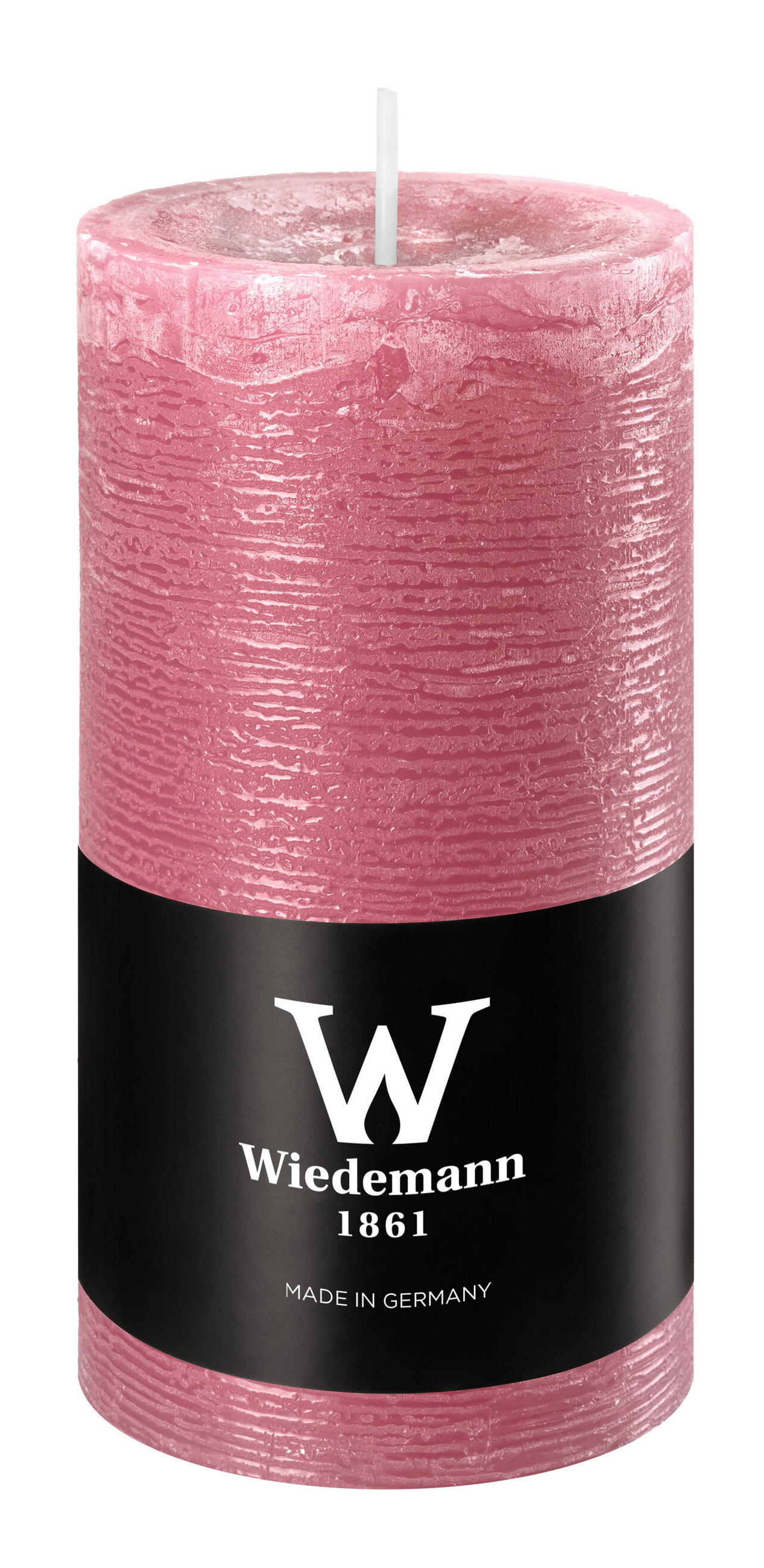 STUMPENKERZE Rustik Marble Style Altrosa 120 x Ø 58 mm, 1 Stück - Altrosa, Paraffin (6/12cm) - Wiedemann Kerzen