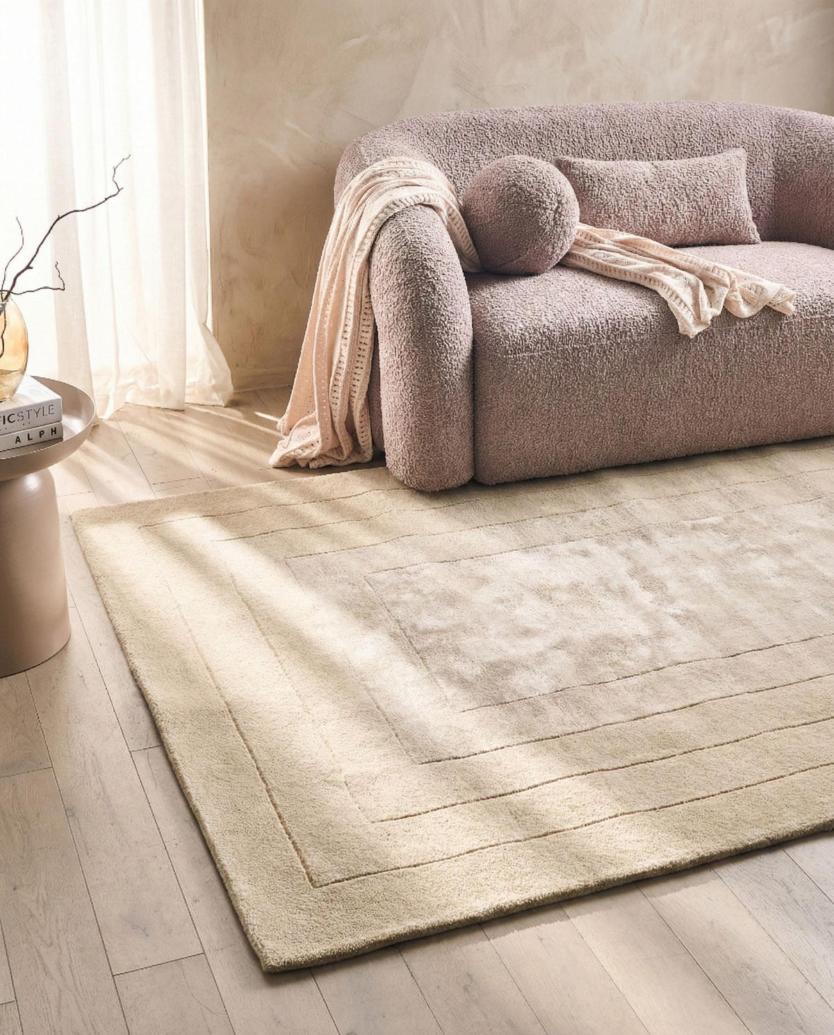 KOBEREC Béžový 160/230 cm Viskóza Amado - béžová, textil (160/230cm) - Beliani