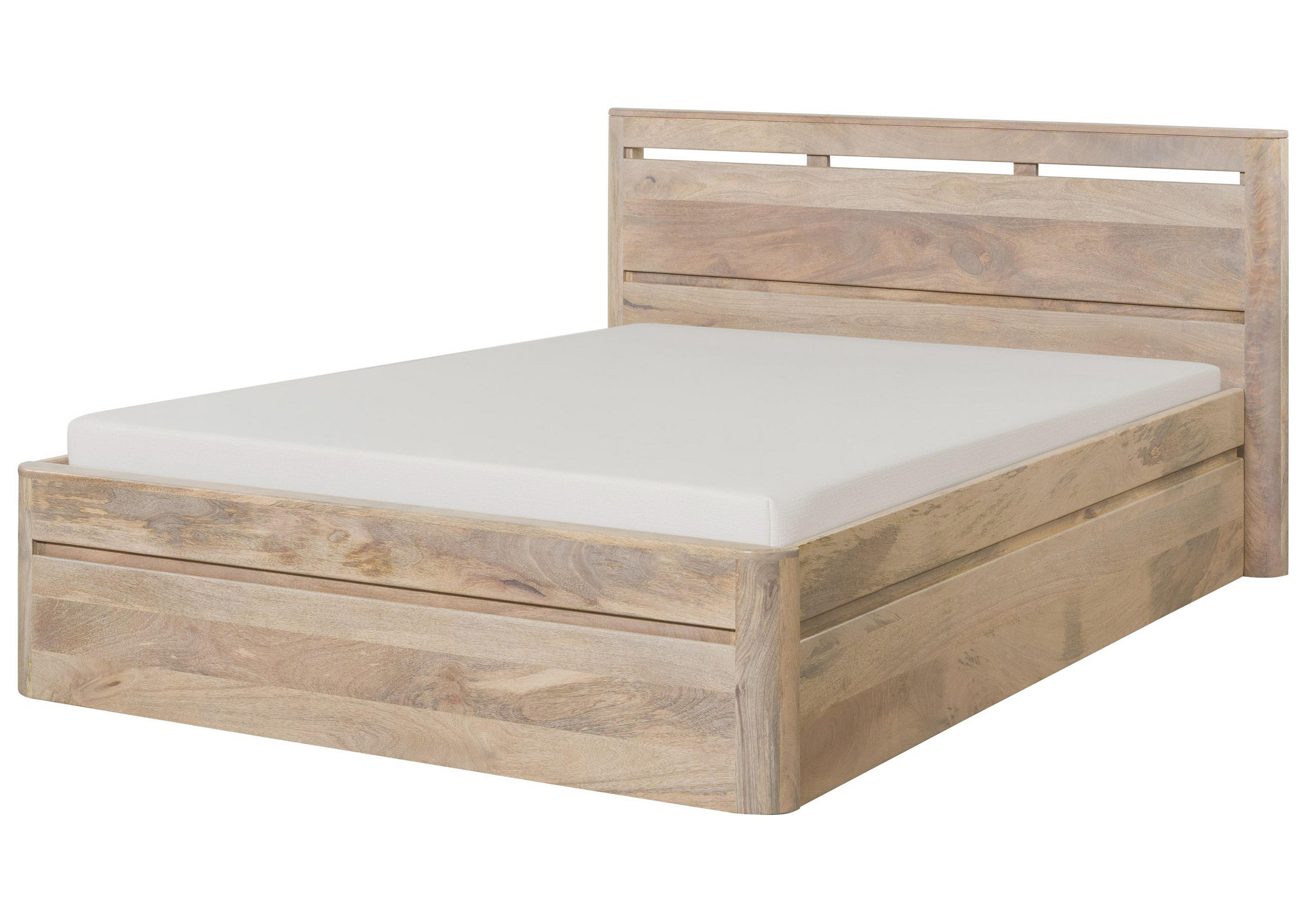 BETT Massivholz Mango 140 x 200 x 90 weiß TORONTO #362 - Weiß, Holz (140/200cm) - Massivmoebel24