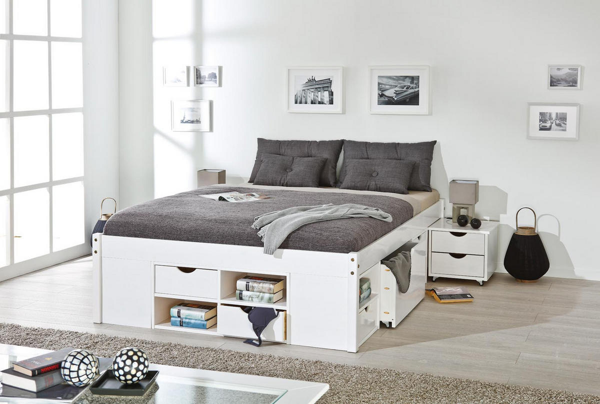 DOPPELBETT Till Weiß 180/200 cm - Weiß, Holz - ebuy24