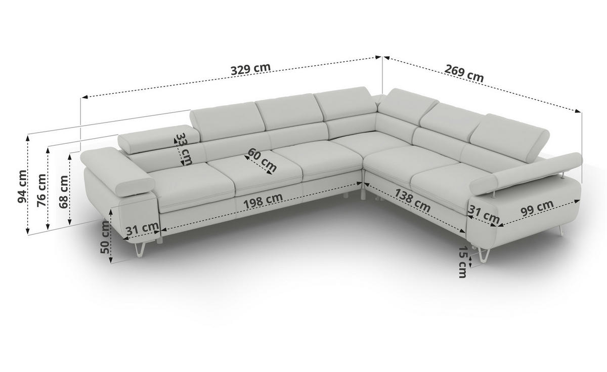 ECKSOFA NORDEN L - Dunkelgrau Velvet - Rechts Seite - Dunkelgrau/Anthrazit, Textil/Metall (329/269cm) - MKS