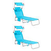SONNENLIEGE 2er Set Blau - Blau, Textil/Metall (195/90/63cm) - SoBuy