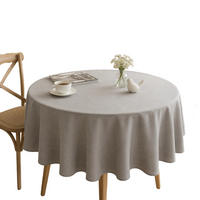 TISCHDECKE rund Ø160cm Hellgrau Leinenoptik, wasserabweisend & waschbar - Hellgrau, Textil (160/160cm) - SHOPENTRA