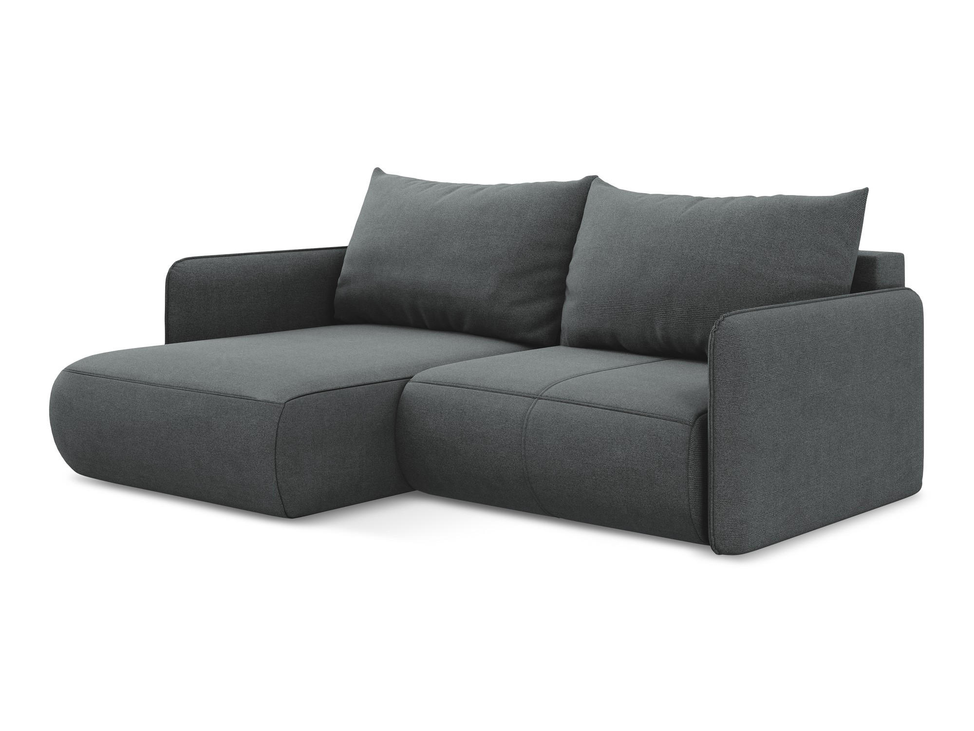 ECKSOFA mit Schlaffunktion Strukturstoff Stoff Grau - Schwarz/Grau, Kunststoff/Textil (148/207cm) - Makamii