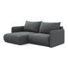 ECKSOFA mit Schlaffunktion Strukturstoff Stoff Grau - Schwarz/Grau, Kunststoff/Textil (148/207cm) - Makamii