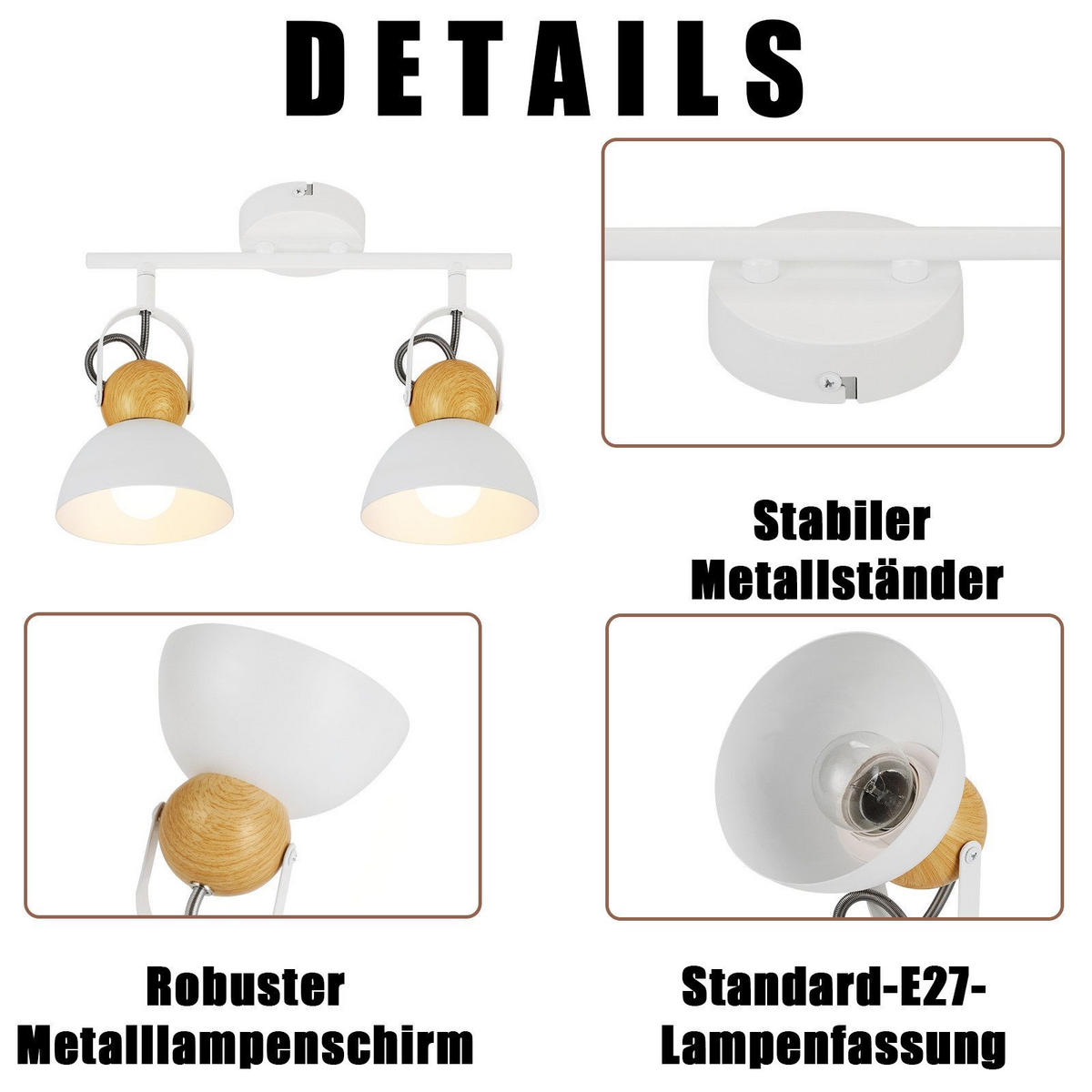 STRAHLER Fowler 33/21/15 cm - Weiß, Metall (33/21/15cm) - Nettlife